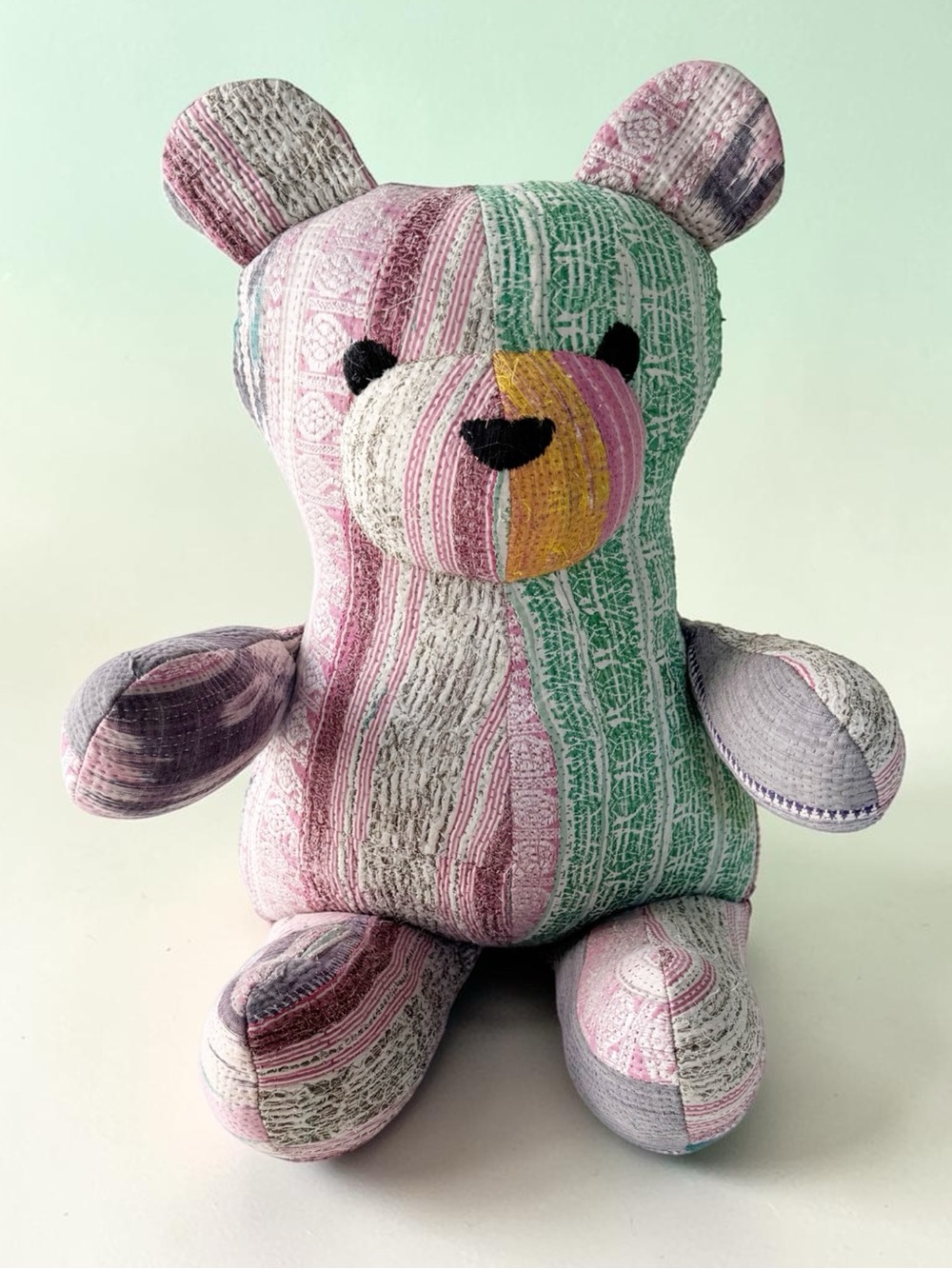 Free People Vintage Kantha Quilt Bear in Green/Purple | NWT